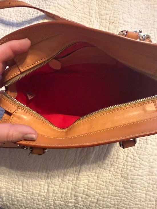 Dooney & Bourke Tan Leather Satchel - Picture 7 of 8